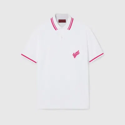 Gucci Cotton Polo T-shirt With Embroidery In White