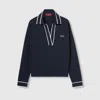 Gucci Striped Intarsia-knit Silk And Cotton-blend Sweater In Blue