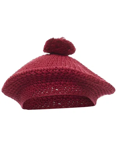 Pre-owned Gucci Cotton Pom Pom Knit Beret Hat (authentic Pre-loved)