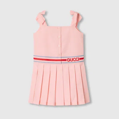 Gucci Kinderkleid Aus Baumwollpopeline In Pink