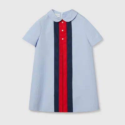 GUCCI COTTON POPLIN DRESS WITH WEB