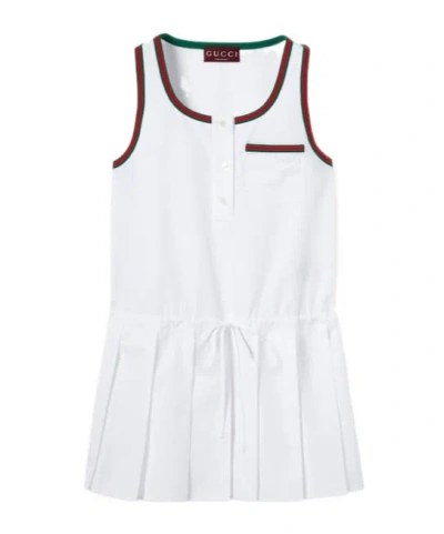 GUCCI COTTON POPLIN DRESS WITH WEB
