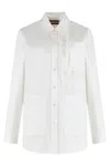 Gucci Cotton Poplin Shirt With Self-tie Neck Ribbon In White