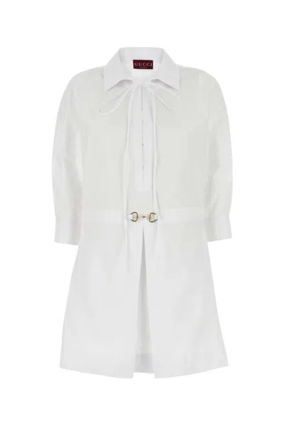 Gucci Cotton Poplin Shirt Dress In Animal Print