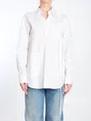 Gucci Cotton Poplin Shirt With Self-tie Neck Ribbon In White