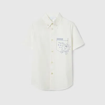 Gucci Kids' Cotton Poplin Shirt In White