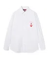 Gucci Embroidered Logo Cotton Poplin Shirt In White