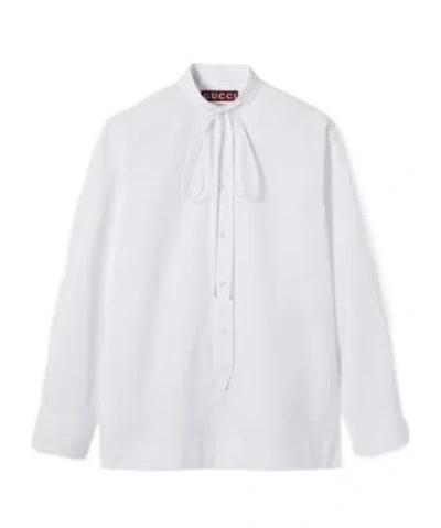 GUCCI GUCCI EMBROIDERY POPLIN SHIRT