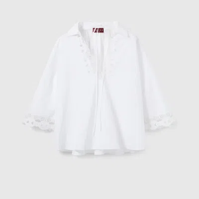 Gucci Cotton Poplin Shirt With Embroidery In White