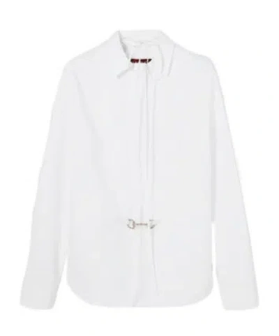 Gucci Cotton Poplin Shirt With Horsebit In White