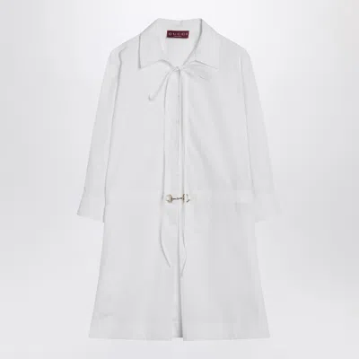 Gucci Cotton Poplin Shirtdress With Mini Silhouette In White