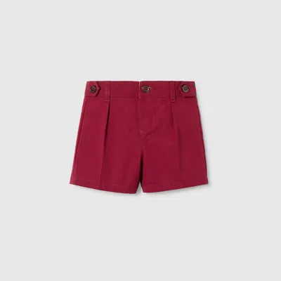 Gucci Babies' Cotton Poplin Shorts In Red