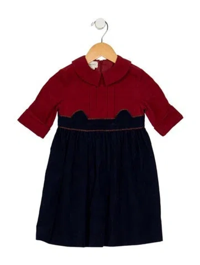 Pre-owned Gucci Babies' Cotton Red And Blue Short Sleeve Dress With Zip Closure