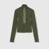 Gucci Cotton Rib Long-sleeve T-shirt In Green