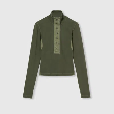 Gucci Cotton Rib Long-sleeve T-shirt In Green
