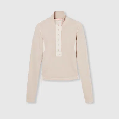 Gucci Cotton Rib Long-sleeve T-shirt In Pink