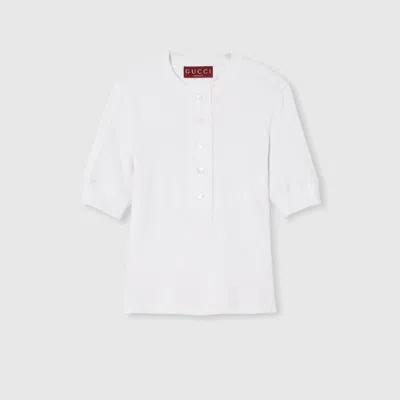 Gucci Cotton Rib T-shirt In White