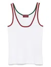 Gucci Classic Sleeveless Tank Top With Contrasting Trim In White