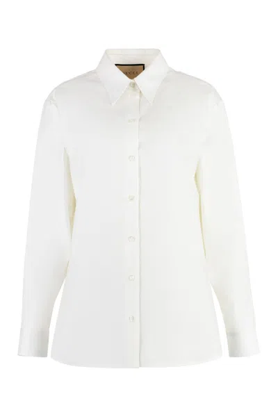 Gucci Buttoned-up Cotton Shirt In White