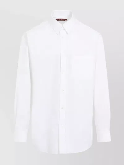 Gucci Cotton Shirt With Double Collar And Chest Pocket In White