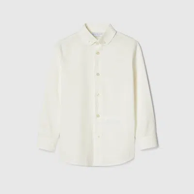 Gucci Kids' Cotton Shirt With Embroidery In White