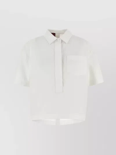 Gucci Cotton Shirt With Front Pocket And Short Sleeves In White