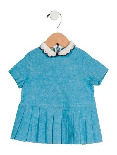 Pre-owned Gucci Babies' Cotton Short Sleeve Dress In Blue