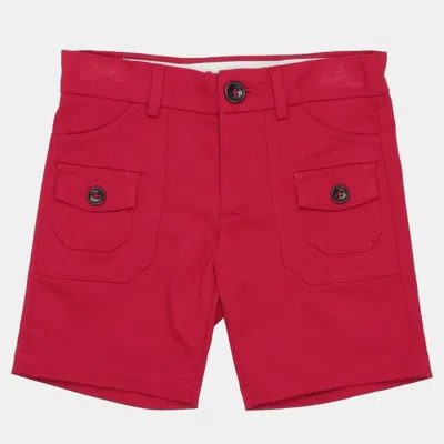 Pre-owned Gucci Cotton Shorts & Bermuda Shorts 4 In Red
