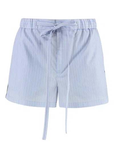 Gucci Cotton Shorts In Blue