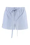 Gucci Striped Poplin Shorts Featuring Front Tie In Blue