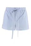 Gucci Striped Poplin Shorts Featuring Front Tie In Blue