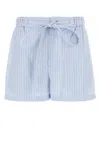 Gucci Striped Poplin Shorts Featuring Front Tie In Blue