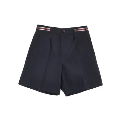 Gucci Cotton Shorts With Web Detail Kids In Black