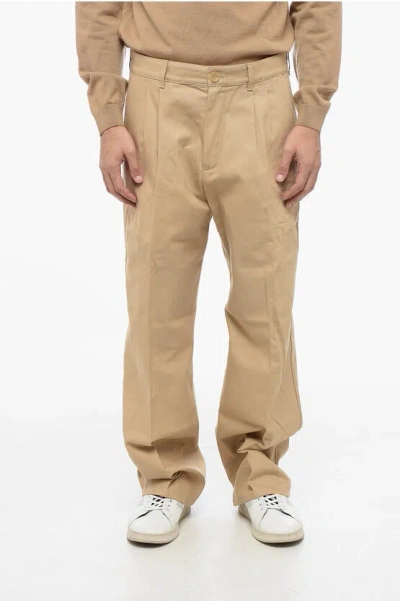 Gucci Cotton Sil Vous Plait Chinos Pants In Brown