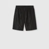 Gucci Cotton And Silk Bermuda Shorts With Allover Gg Logo In Black