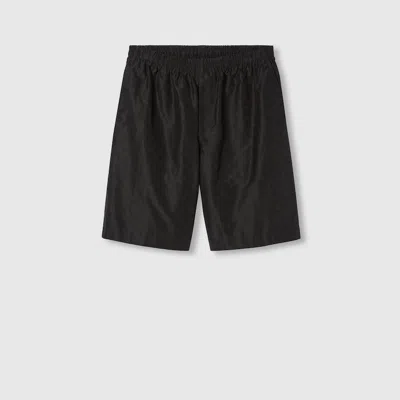 Gucci Cotton-silk Gg Faille Short Shorts In Black