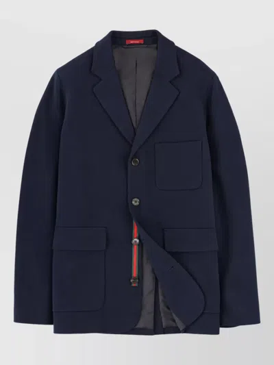 Gucci Cotton Single-breasted Suit Jacket In Blue