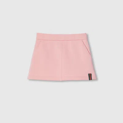 Gucci Kids' Cotton Skirt With Web In Pink