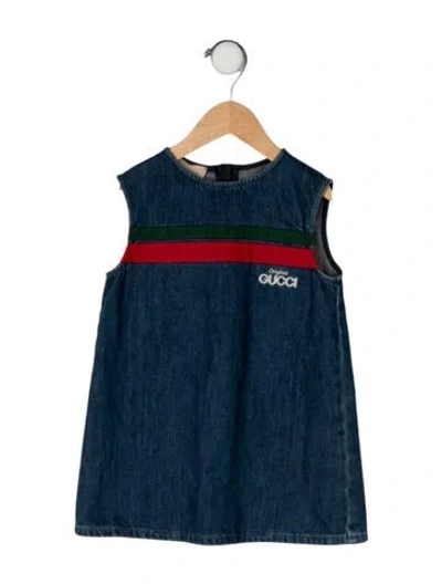 Pre-owned Gucci Babies' Cotton Sleeveless Dress In Blue