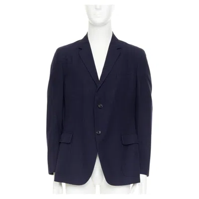 Pre-owned Gucci Cotton Slim Lapels Flap Pockets Single Vent Halflined Single Breast Blazer In Black