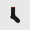 Gucci Kids' Cotton Socks With Web In Black