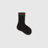 Gucci Cotton Socks With Web In Black