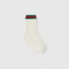 Gucci Cotton Socks With Web In White