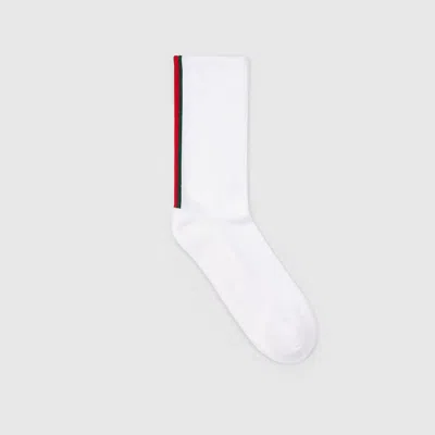 Gucci Cotton Socks With Web In White