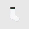 Gucci Babies' Cotton Socks With Web In White