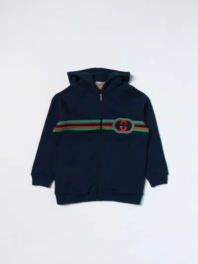 Gucci Babies'  Cotton Sweatshirt In Blue