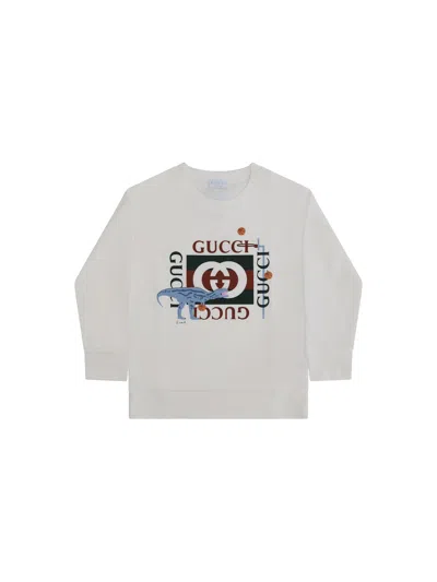 Gucci Kids' Cotton Sweatshirt For Boy In White