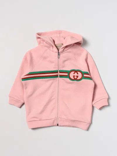 Gucci Babies'  Cotton Sweatshirt In Pink