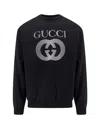 Gucci Black Crewneck Sweatshirt With Maxi Logo Print On The Front In Cotton Man