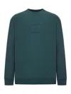 Gucci Long Sleeve Crewneck Sweatshirt With Ribbed Cuffs And Hem In Green
